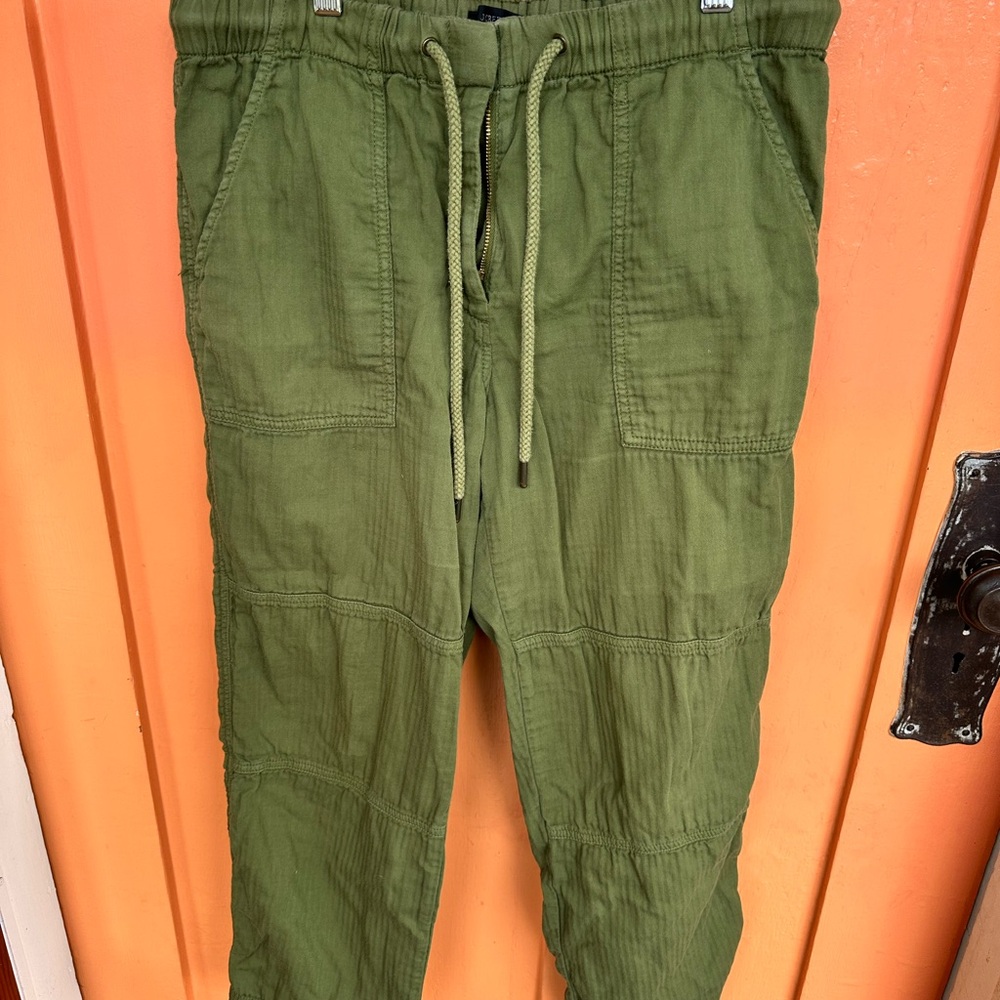 J. Crew Green Cargo Pants with Drawstring Waist